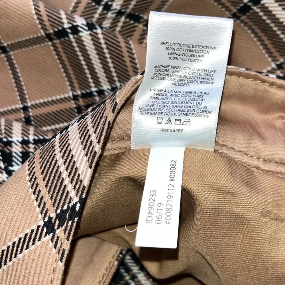 Express High Waisted Tan Plaid Preppy Mini Skirt Size 2